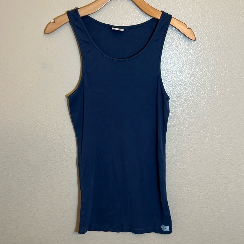 *3/$15* TOMS Blue Ribbed Cotton Tank Top